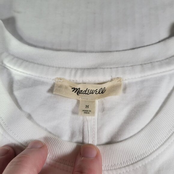 Madewell White Refined Easy Crewneck T-Shirt Size Medium - Picture 2 of 6